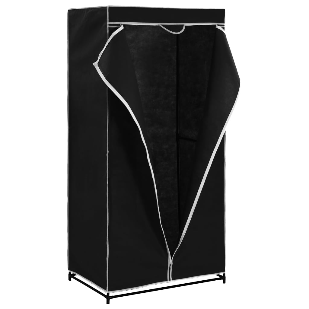 Wardrobes, 2 pcs., black, 75 x 50 x 160 cm