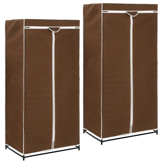 Wardrobes, 2 pcs., brown, 75 x 50 x 160 cm