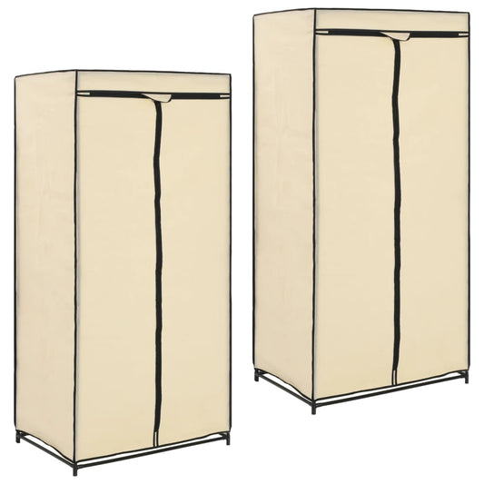 Wardrobes, 2 pcs., cream, 75 x 50 x 160 cm