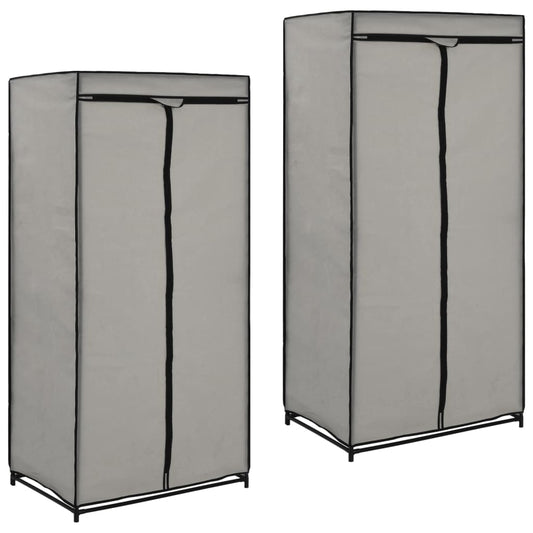 Wardrobes, 2 pcs., grey, 75 x 50 x 160 cm