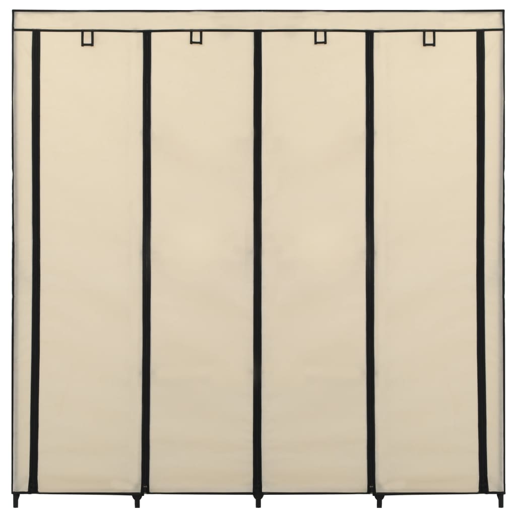 Wardrobe with 4 compartments, cream, 175 x 45 x 170 cm