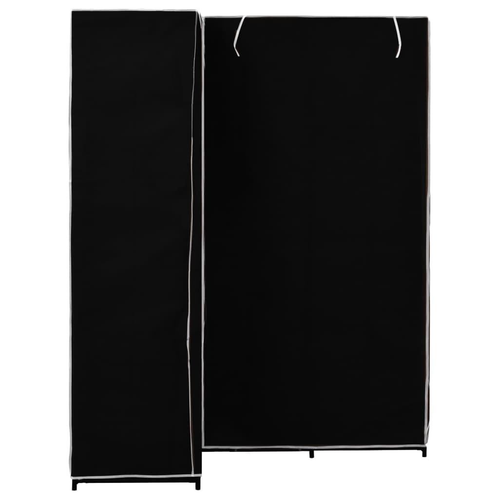 Corner wardrobe, black, 130 x 87 x 169 cm