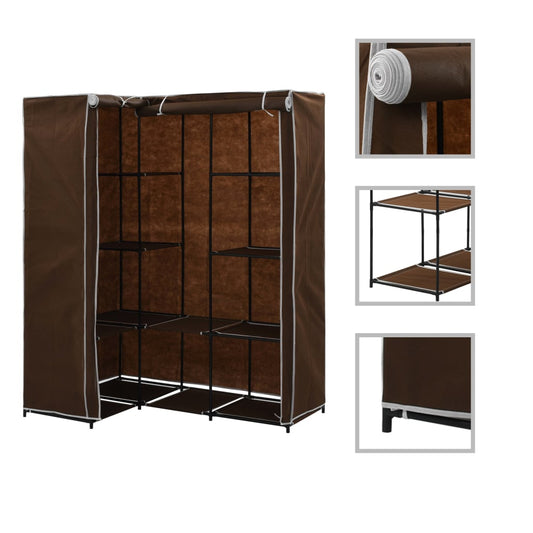 Corner wardrobe, brown, 130 x 87 x 169 cm