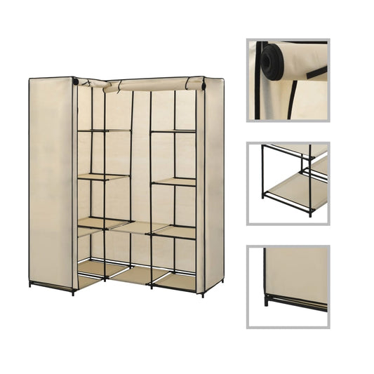 Corner wardrobe, cream, 130 x 87 x 169 cm