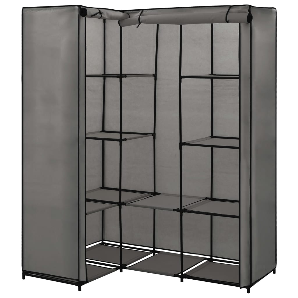 Corner wardrobe, grey, 130 x 87 x 169 cm