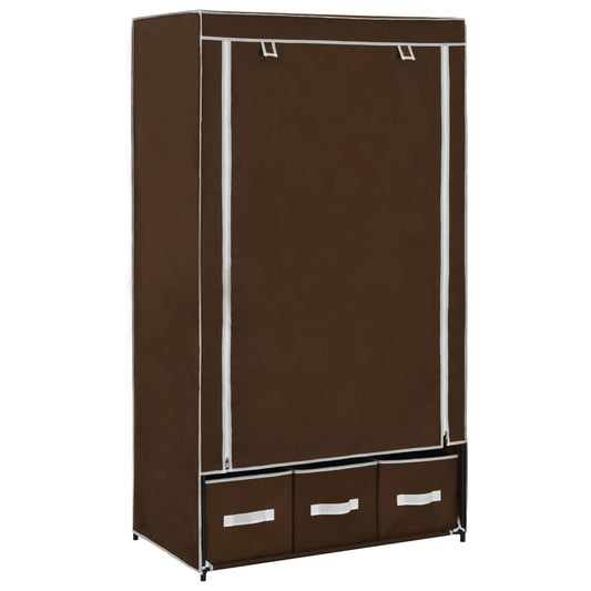 Wardrobe, brown, 87 x 49 x 159 cm, textile