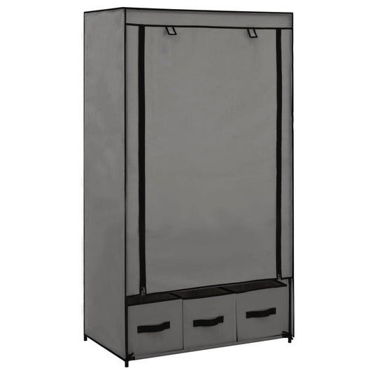 Wardrobe, gray, 87 x 49 x 159 cm, fabric