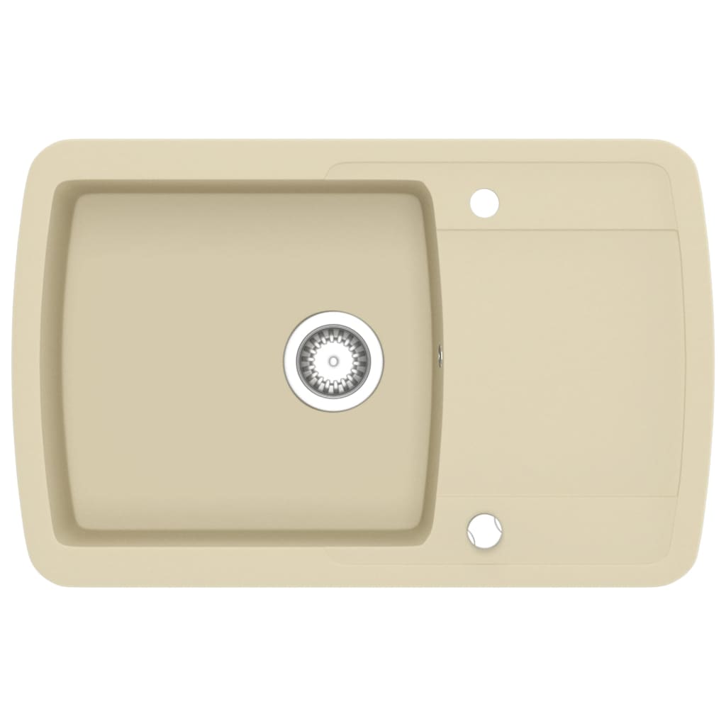 Granite kitchen sink, beige, one basin