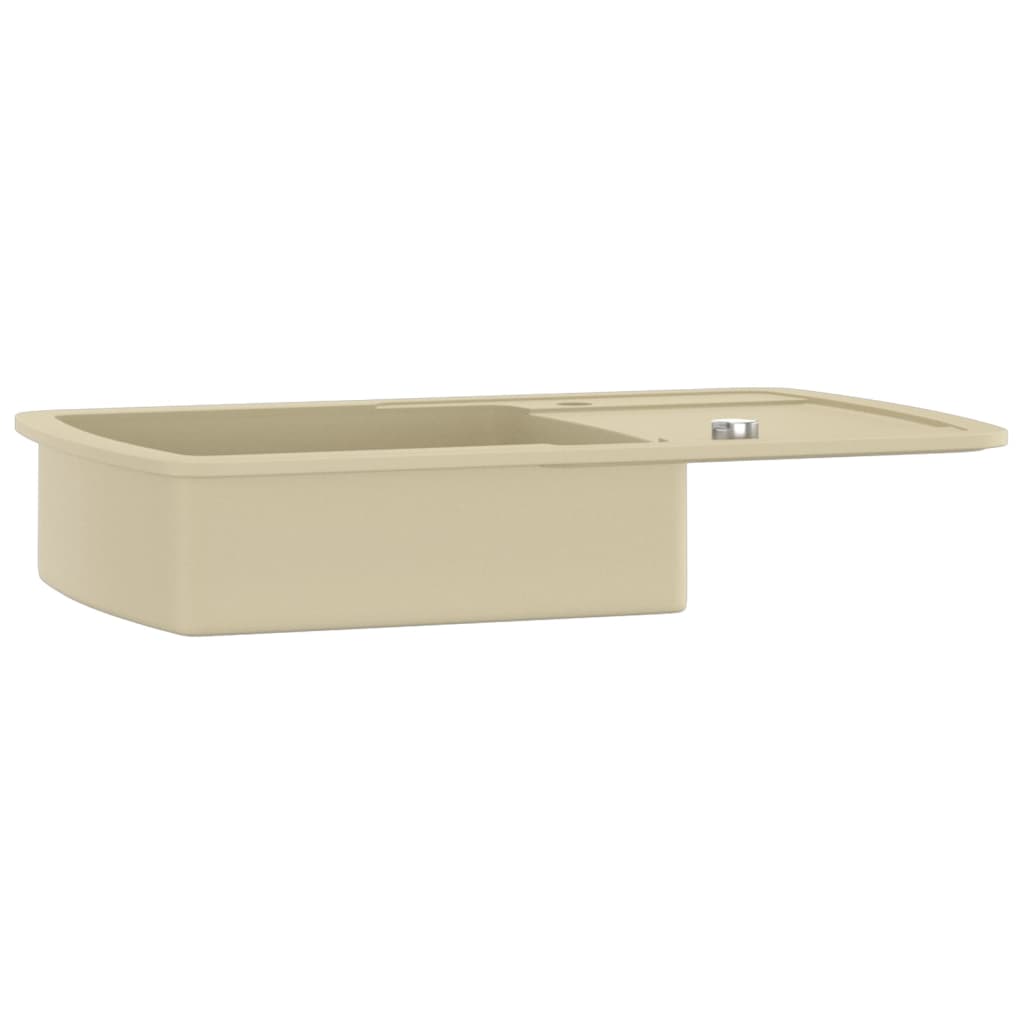 Granite kitchen sink, beige, one basin