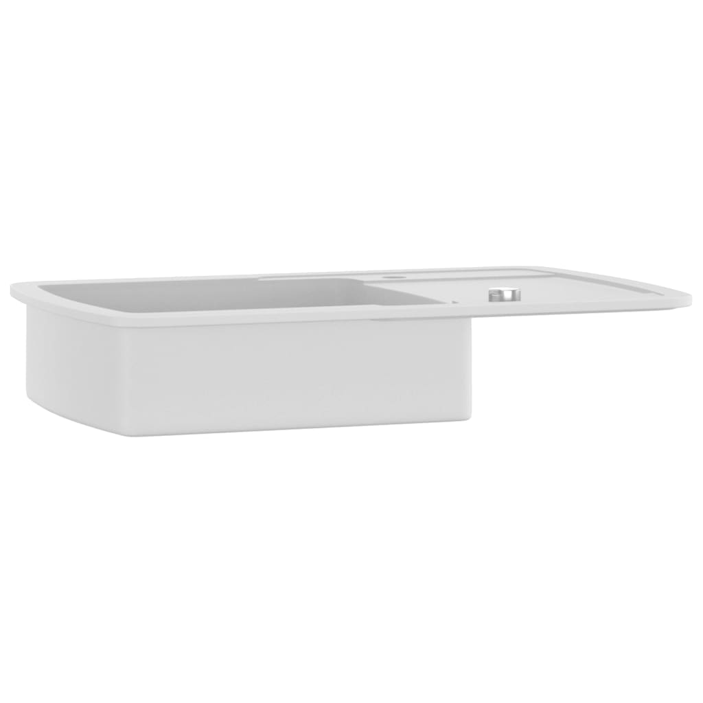 Granite kitchen sink, white, one basin