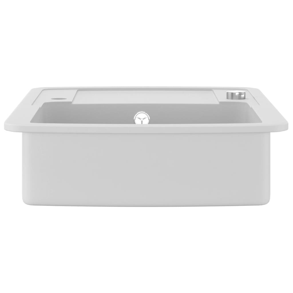 Granite kitchen sink, white, one basin