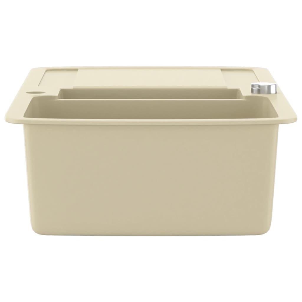 Granite kitchen sink, beige, two basins