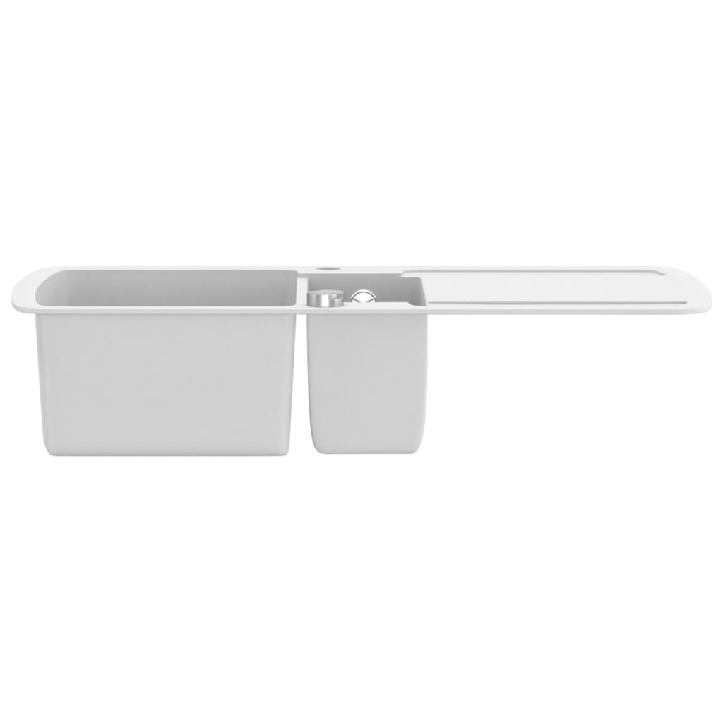 Granite kitchen sink, white, two basins