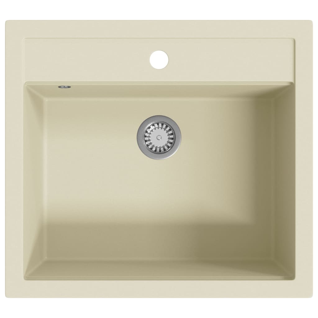 Granite kitchen sink, beige, single basin