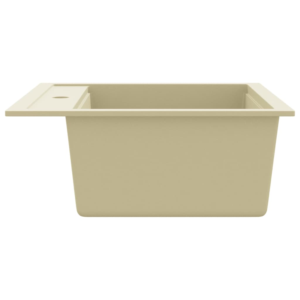 Granite kitchen sink, beige, single basin