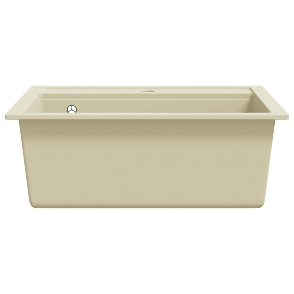 Granite kitchen sink, beige, single basin