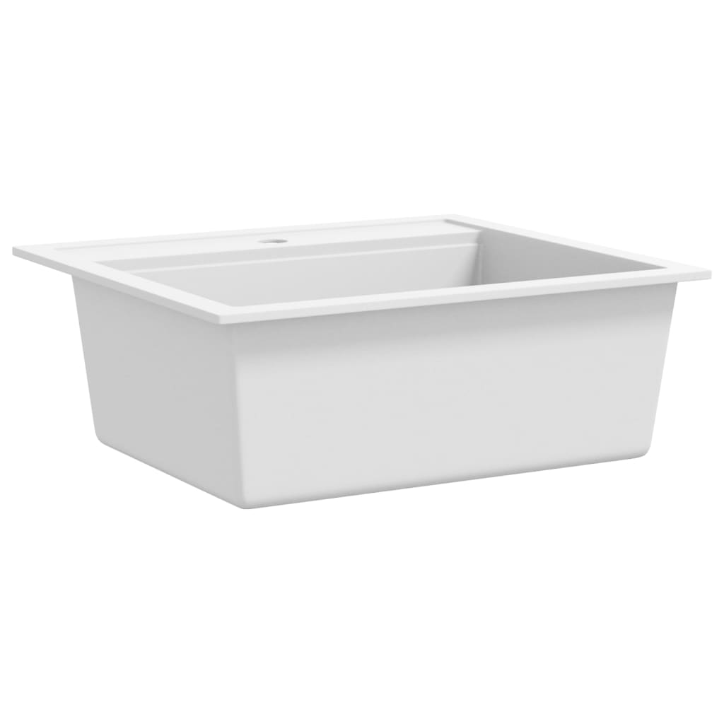 Granite kitchen sink, white, single basin