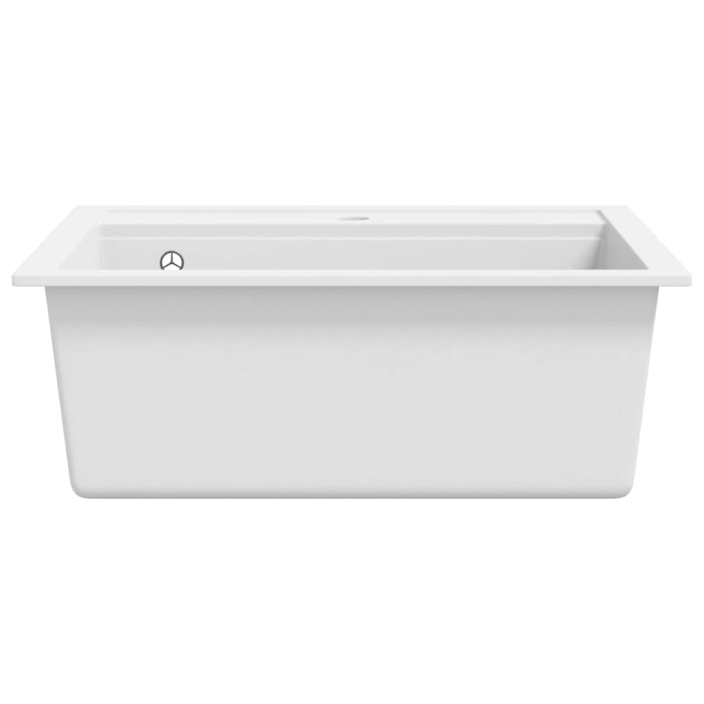 Granite kitchen sink, white, single basin