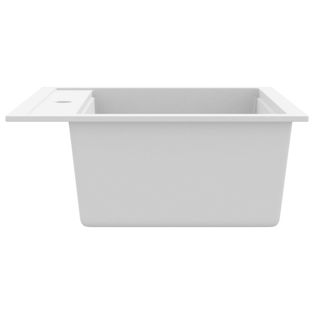 Granite kitchen sink, white, single basin