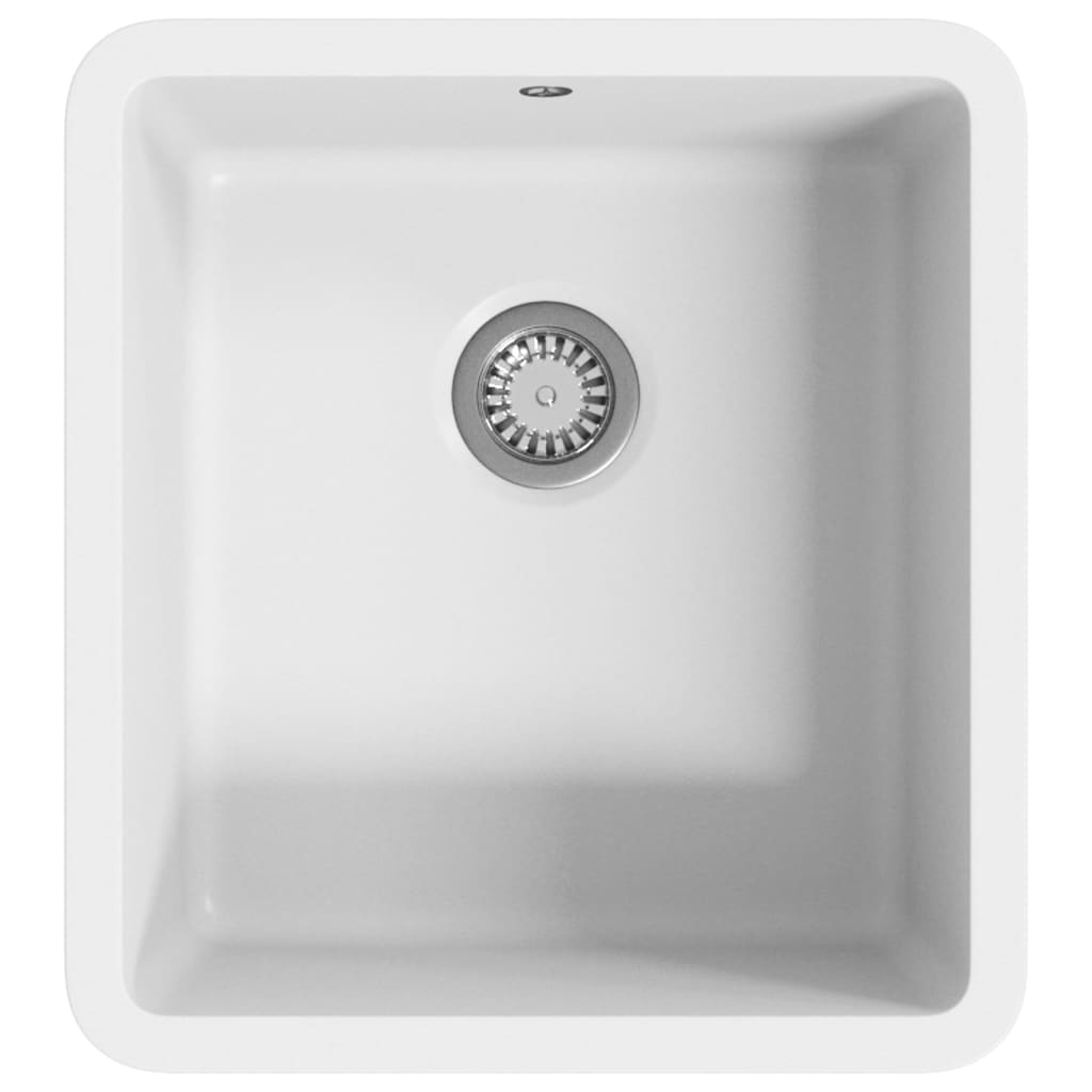 Granite kitchen sink, white, single basin