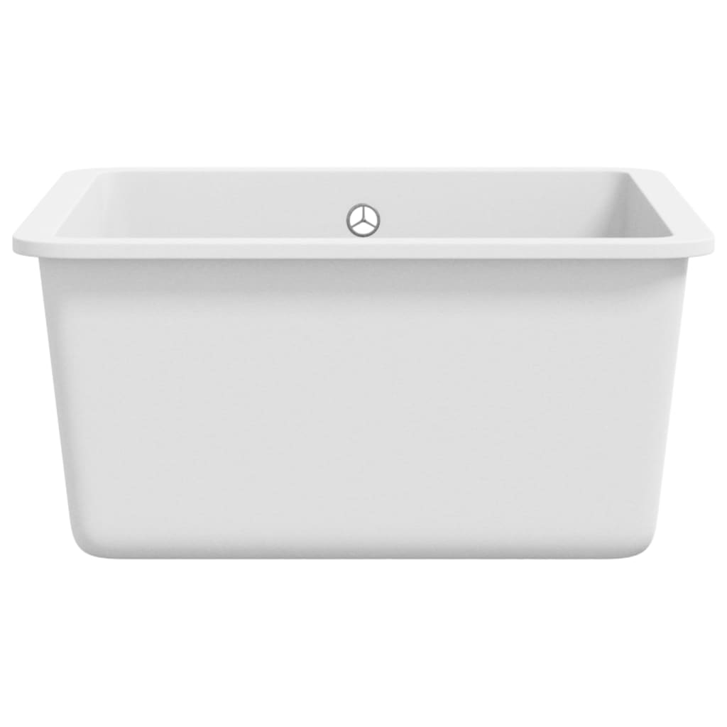 Granite kitchen sink, white, single basin