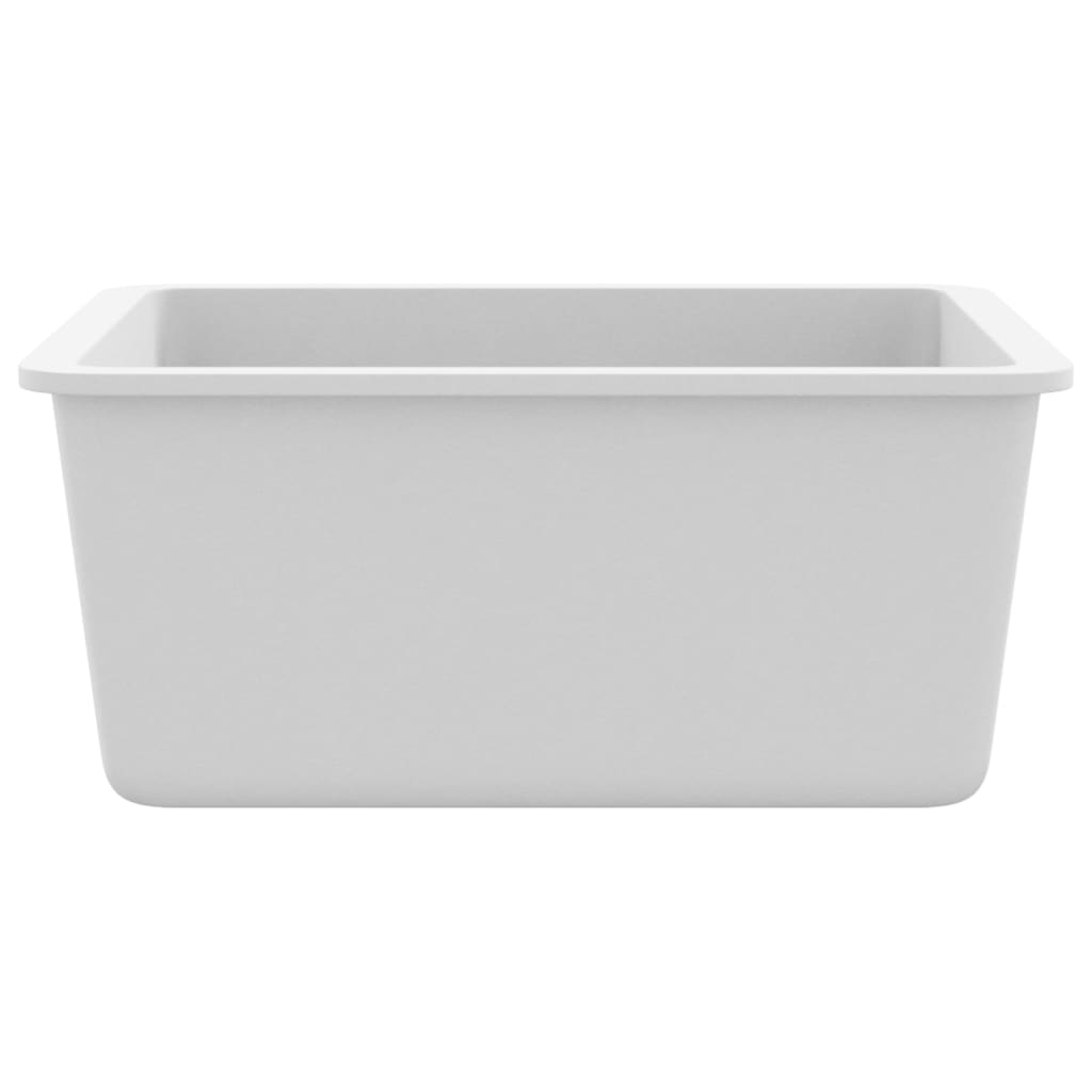 Granite kitchen sink, white, single basin