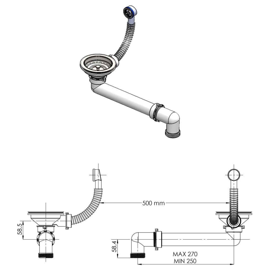 Granite kitchen sink, white, single basin