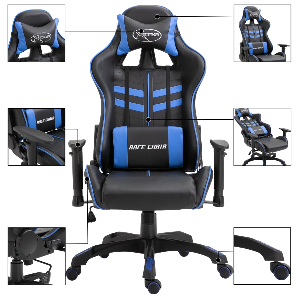 Gaming chair, blue, eco-leather