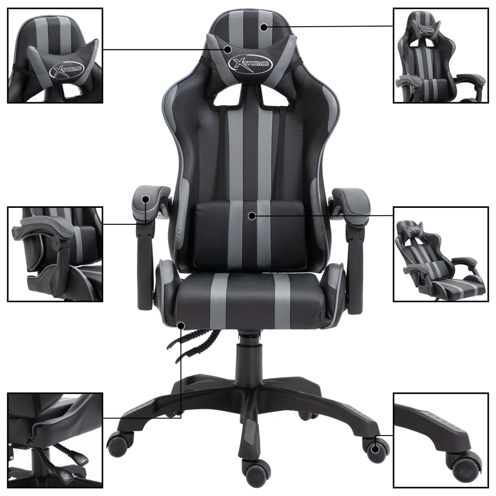 Gaming chair, gray, eco-leather