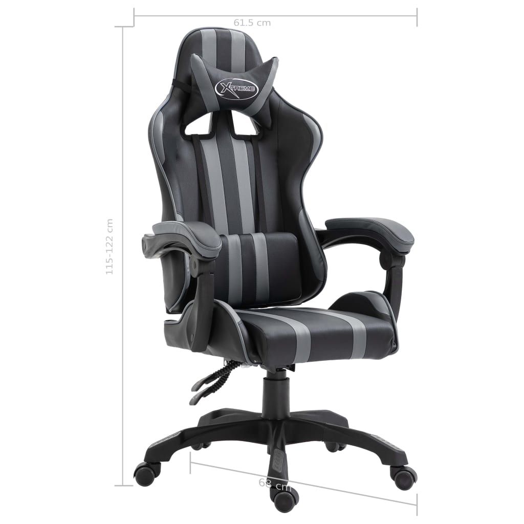 Gaming chair, gray, eco-leather