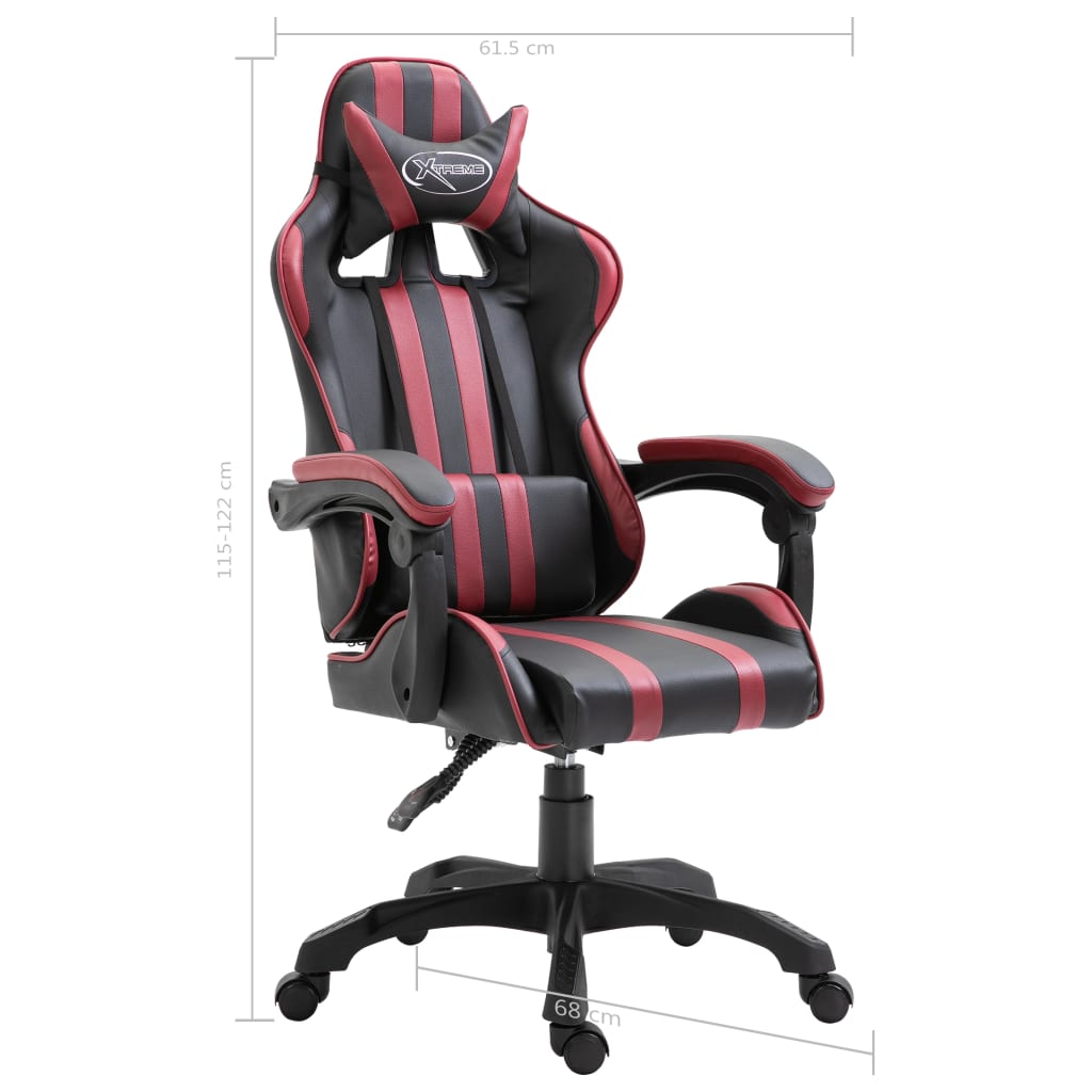 Gaming chair, wine red, eco-leather