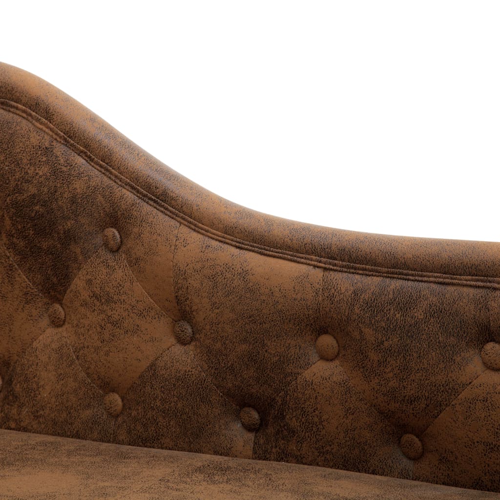 Chaise longue, brown, imitation suede