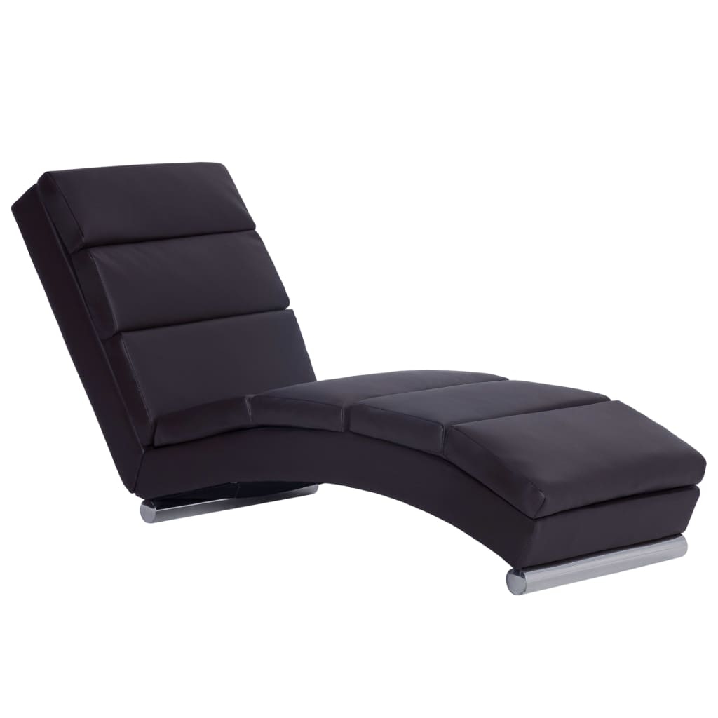 Chaise longue, brown, eco-leather