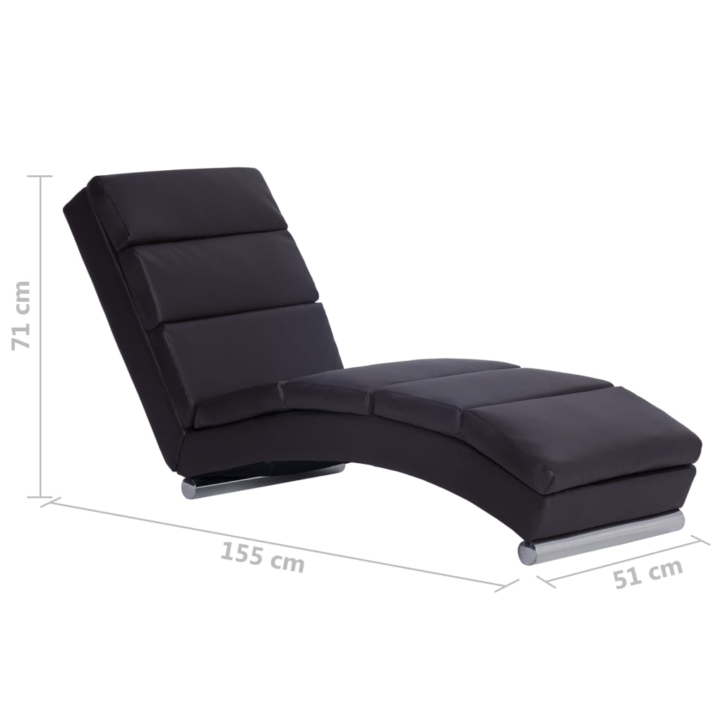 Chaise longue, brown, eco-leather