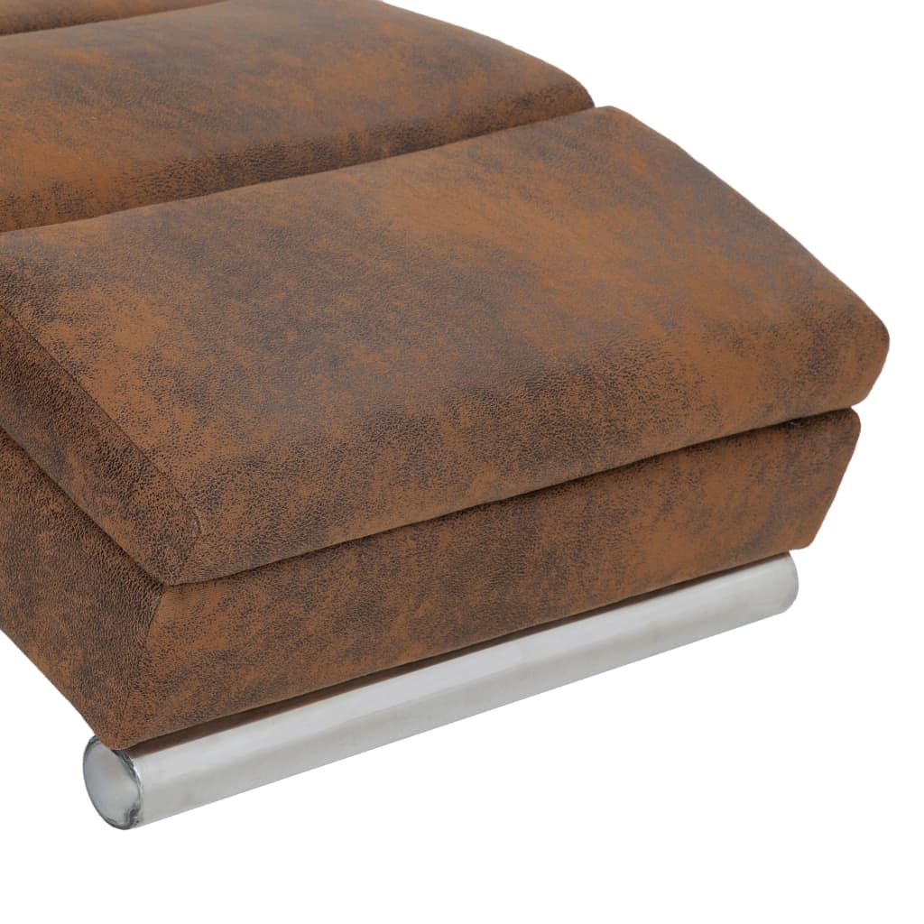 Chaise longue, brown, artificial suede