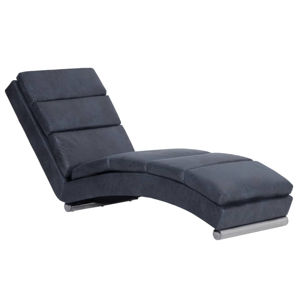 Chaise longue, grey, artificial suede