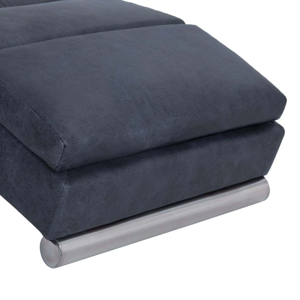 Chaise longue, grey, artificial suede