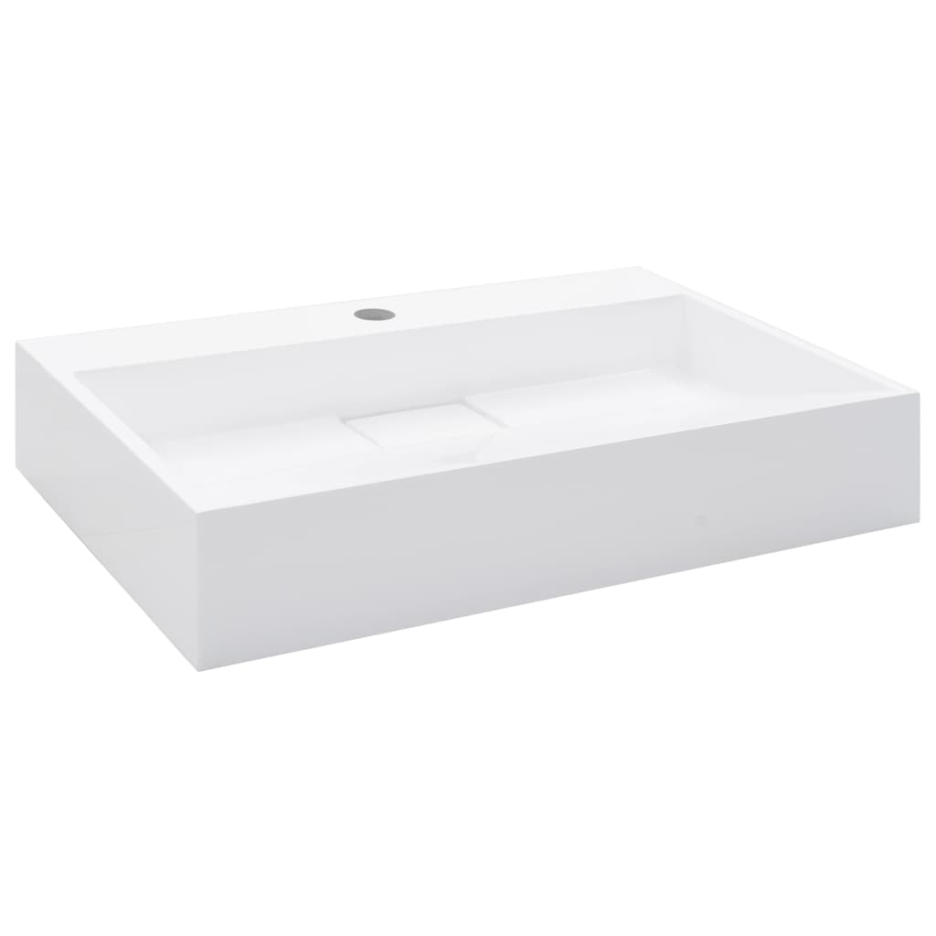 Sink, white, 60x38x11 cm, cast mineral conglomerate/marble