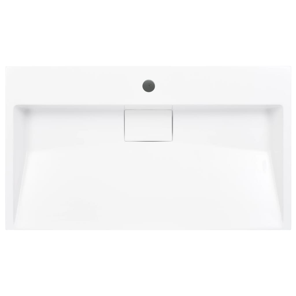 Sink, white, 80x46x11cm, cast mineral conglomerate/marble