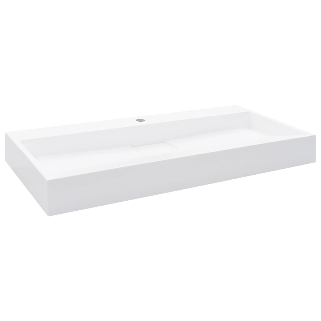 Sink, white, 100x46x11cm, cast mineral conglomerate/marble