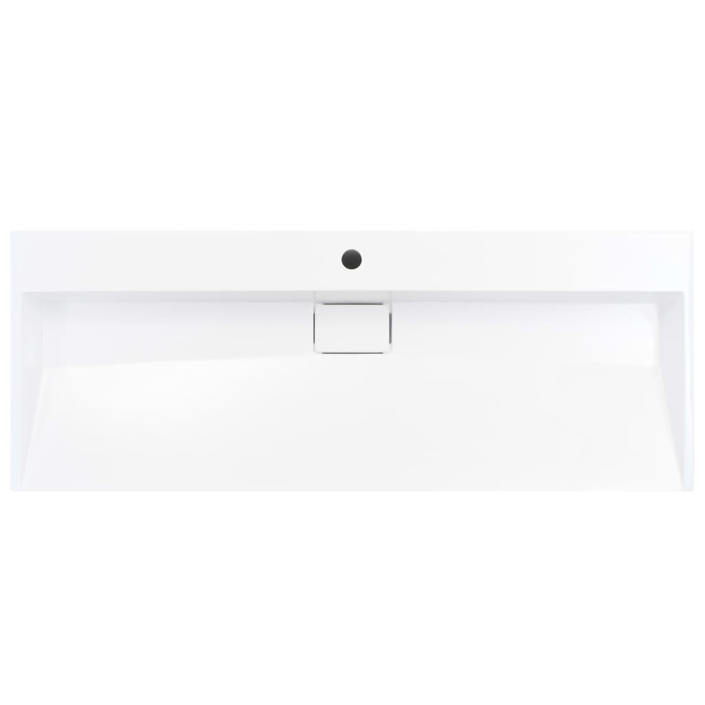 Sink, white, 120x46x11cm, cast mineral conglomerate/marble