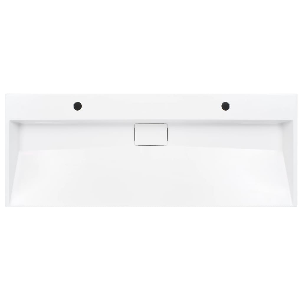 Sink, white, 120x46x11cm, cast mineral conglomerate/marble