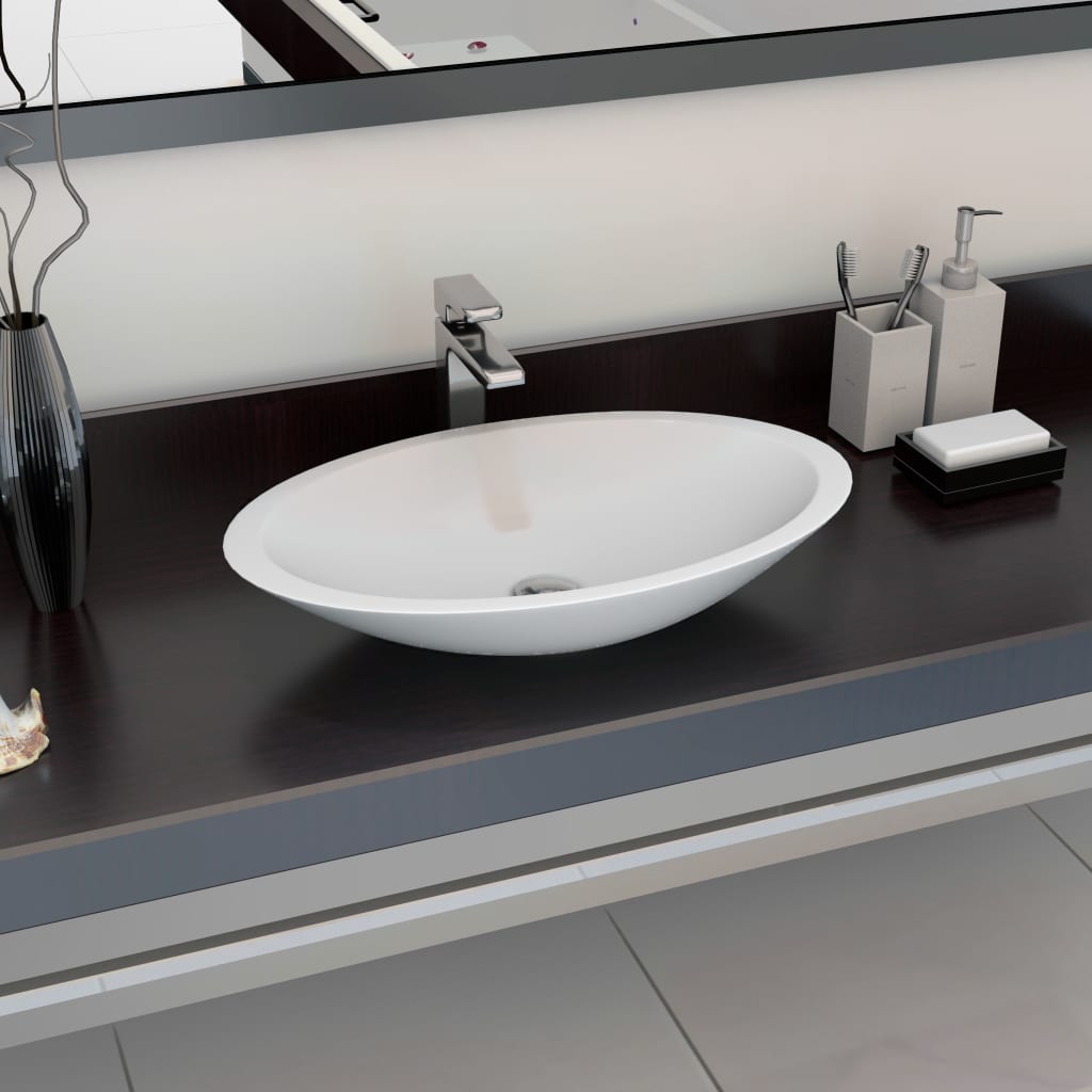 Sink, white, 59.3 x 35.1 x 10.7 cm, mineral/marble composite