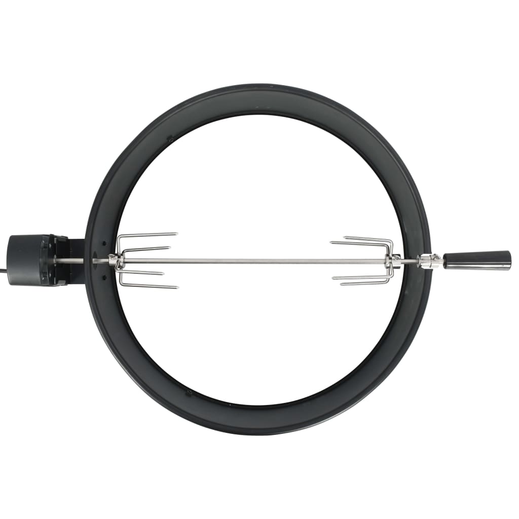 Rotisserie set with grill ring, black, 57 cm