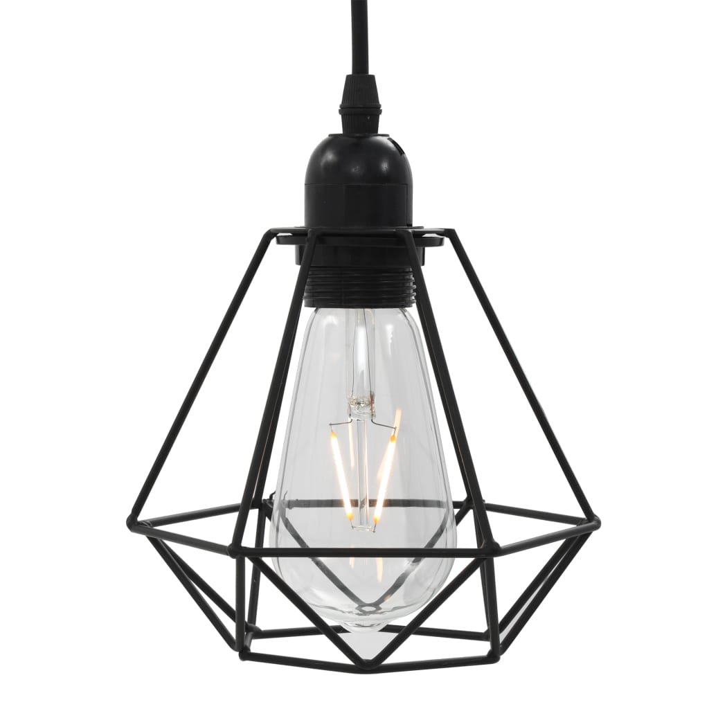 Diamond design chandelier, black, 3 x E27 bulbs