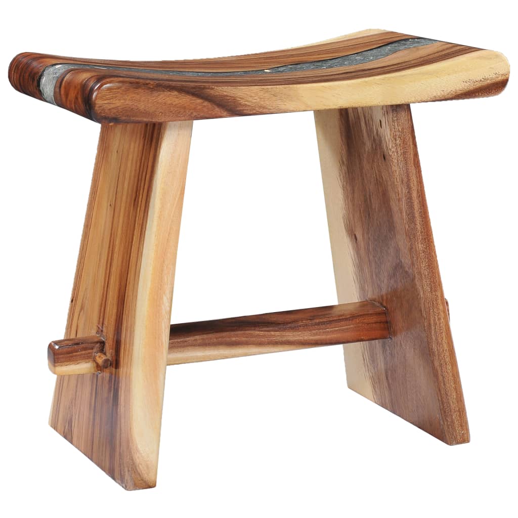 Stool made of solid beech wood and polyresin