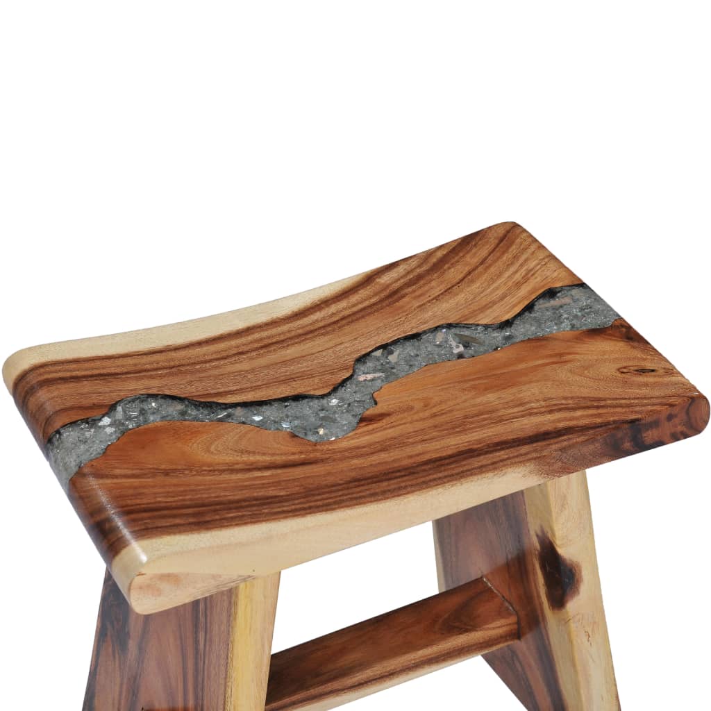 Stool made of solid beech wood and polyresin