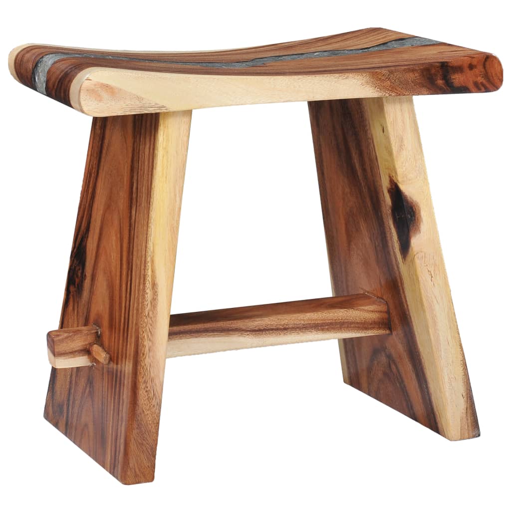 Stool made of solid beech wood and polyresin