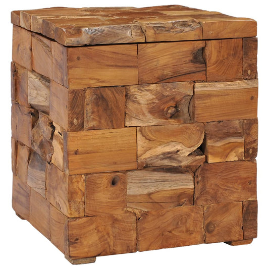 Storage stool, solid teak wood