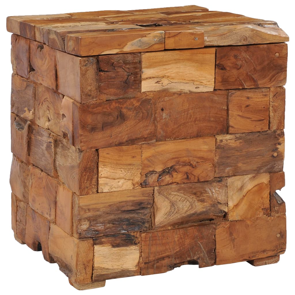 Storage stool, solid teak wood